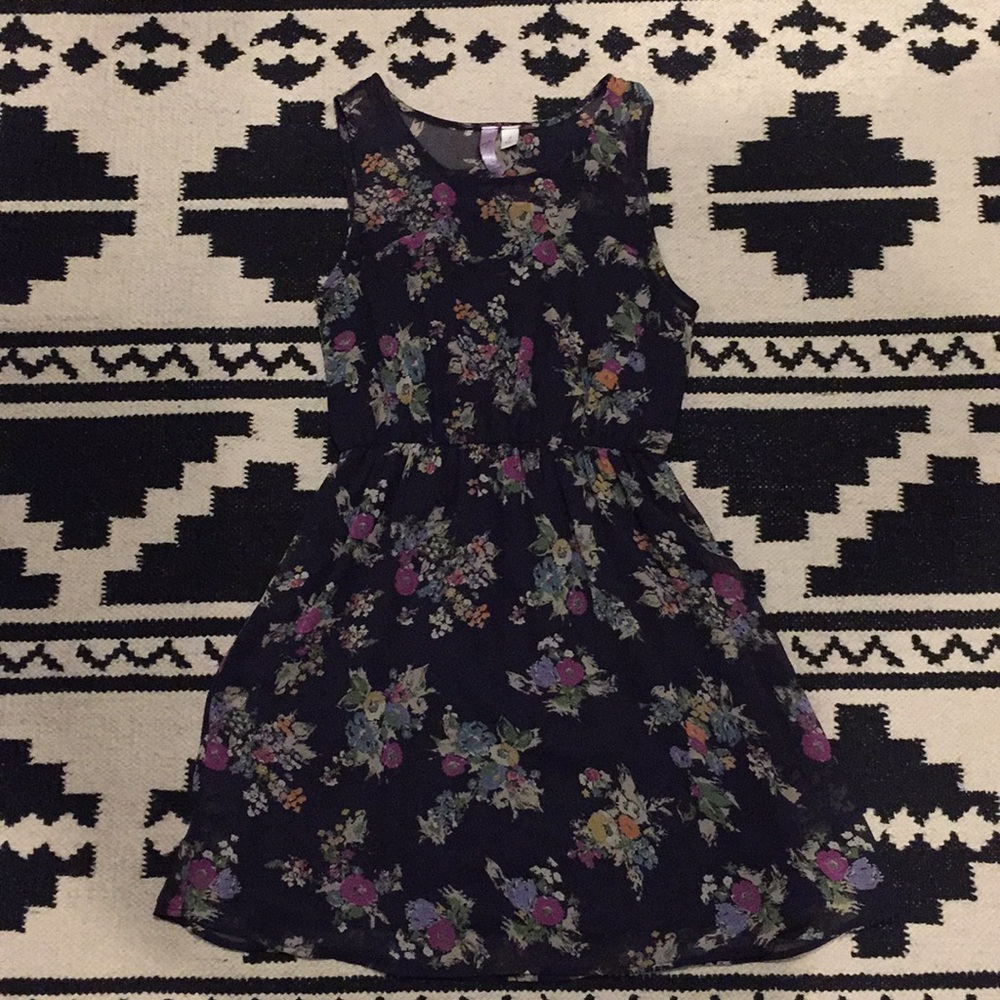 Navy Floral Dress